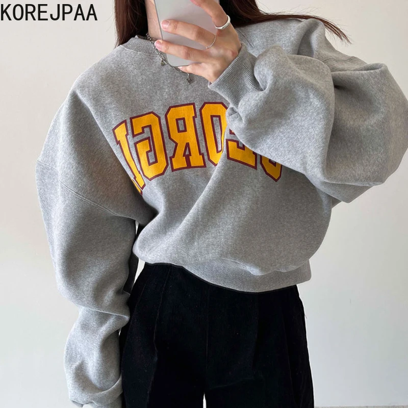 Женские свитшоты с буквенным принтом, круглым вырезом и рукавами-фонариками 
Женские свитшоты с буквенным принтом, круглым вырезом и рукавами-фонариками