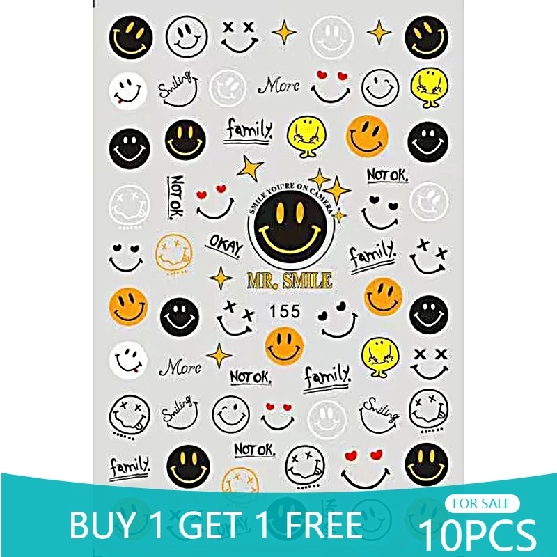 10PCS 3D Designer Smiley Sun Flower Nail Stickers Self Adhesive Nail Stickers Flowers Gel Stickers Line Nail Slider Set
10PCS 3D Designer Smiley Sun Flower Nail Stickers Self Adhesive Nail Stickers Flowers Gel Stickers Line Nail Slider Set