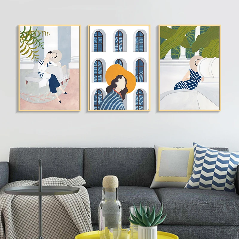 Abstract Fashion Girls Wall Art Posters Minimalist Leaf Plant Canvas Painting Blue Art Prints Nordic Picture Living Room Decor
Abstract Fashion Girls Wall Art Posters Minimalist Leaf Plant Canvas Painting Blue Art Prints Nordic Picture Living Room Decor