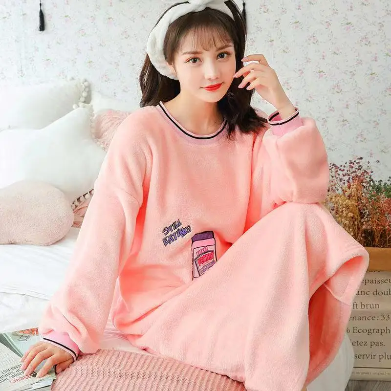 Autumn Winter Flannel Sleepwear Warm Cute Long Sleeve Nightgowns Loose Casual Plus Size Lounge Leisure Homewear
Autumn Winter Flannel Sleepwear Warm Cute Long Sleeve Nightgowns Loose Casual Plus Size Lounge Leisure Homewear