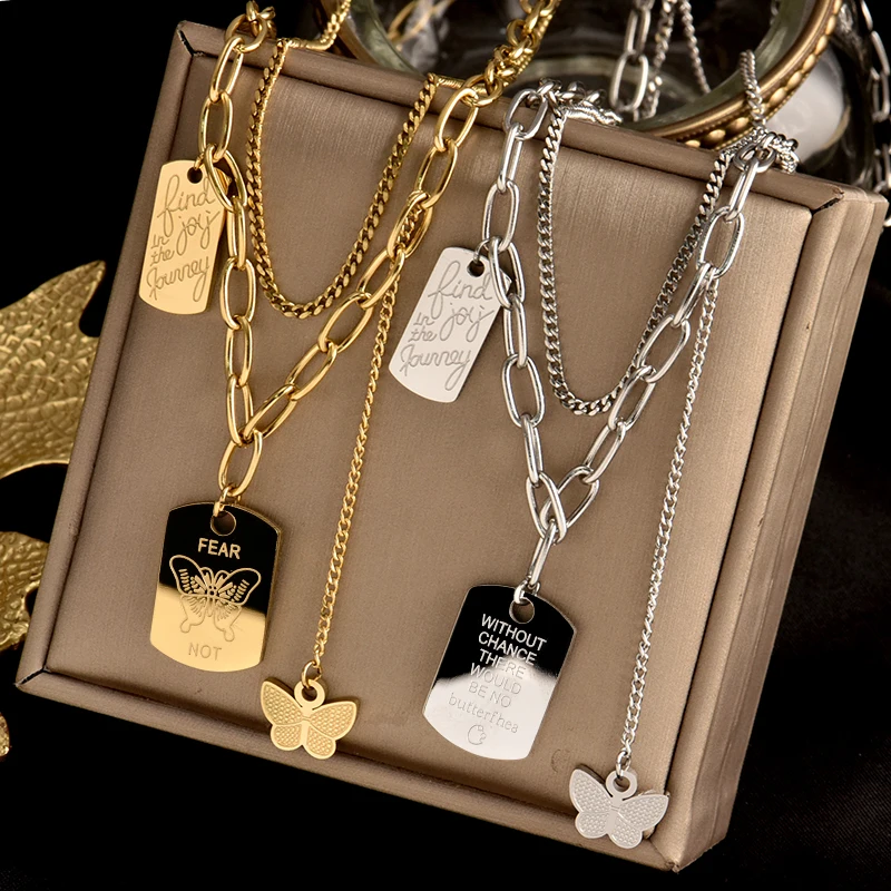 Titanium Steel Fold Necklace Fashion Cold Windy Minor Design Double Butterfly Collarbone Chain web celebrity Hip Hop Choker
Titanium Steel Fold Necklace Fashion Cold Windy Minor Design Double Butterfly Collarbone Chain web celebrity Hip Hop Choker