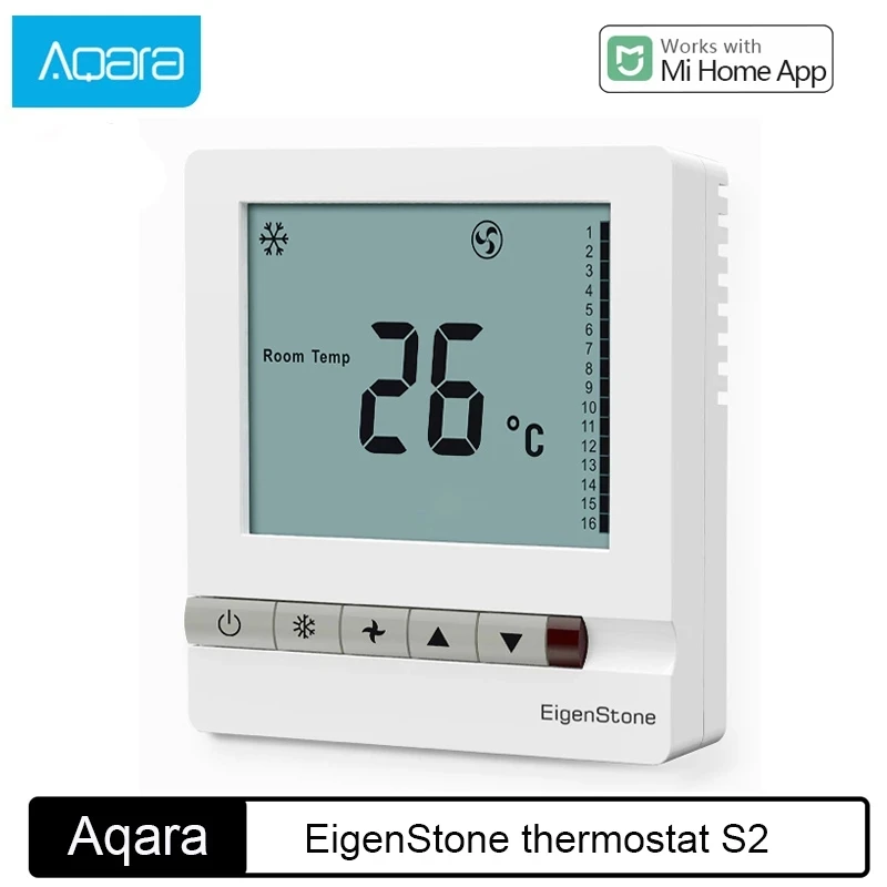 Aqara thermostat S2 EigenStone smart Air conditioner temperature control LCD fan coil switch controller for mihome APP
Aqara thermostat S2 EigenStone smart Air conditioner temperature control LCD fan coil switch controller for mihome APP
