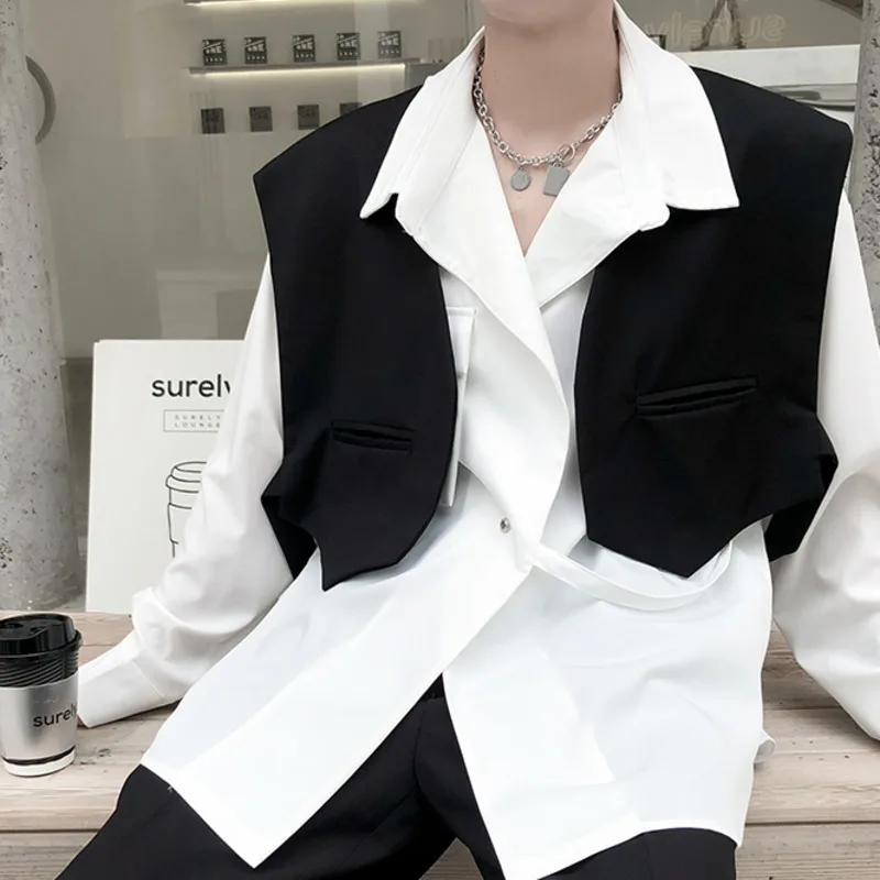IEFB Men's Sleeveless Ribbon Design Small Camp Niche Fashionable Man's Black Short Vest 2021 New Autumn All-match Cloth 9Y8405
IEFB Men's Sleeveless Ribbon Design Small Camp Niche Fashionable Man's Black Short Vest 2021 New Autumn All-match Cloth 9Y8405