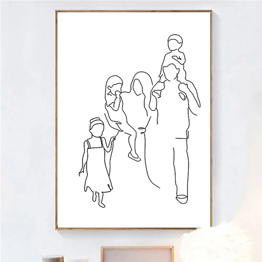 Abstract Line Drawing Dad Mom Son Daughter Sweet Family Canvas Painting Wall Art Posters Prints Minimalist Picture Home Decor
Abstract Line Drawing Dad Mom Son Daughter Sweet Family Canvas Painting Wall Art Posters Prints Minimalist Picture Home Decor