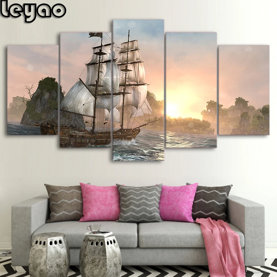 Diy 5d Diamond embroidery 5 Pieces Ship Sea Sunset Sunshine Landscape Art full diamond embroidery cross stitch mosaic Pictures
Diy 5d Diamond embroidery 5 Pieces Ship Sea Sunset Sunshine Landscape Art full diamond embroidery cross stitch mosaic Pictures