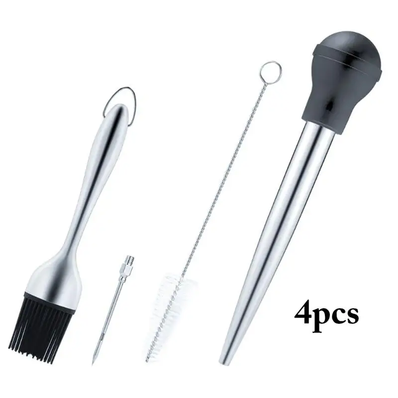 4 Pcs/Set Cooking Turkey Baster Silicone Basting Brush Kitchen Chicken Poultry Food Flavour Cooking Syringe With Cleaning Brush
4 Pcs/Set Cooking Turkey Baster Silicone Basting Brush Kitchen Chicken Poultry Food Flavour Cooking Syringe With Cleaning Brush
