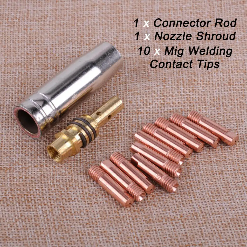12pcs/Set MB 15AK MIG/MAG Welding Contact Tips 0.8x25mm M6 Gas Nozzle Tip Holder Welding Accessories
12pcs/Set MB 15AK MIG/MAG Welding Contact Tips 0.8x25mm M6 Gas Nozzle Tip Holder Welding Accessories