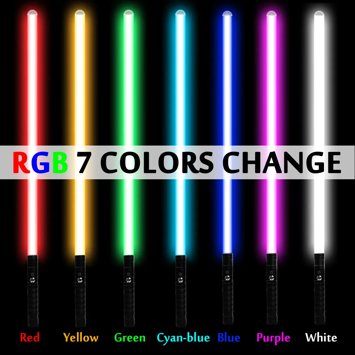 Новый двухсторонний световой меч RGB 7 цветов сменный светодиодный лазерный два в