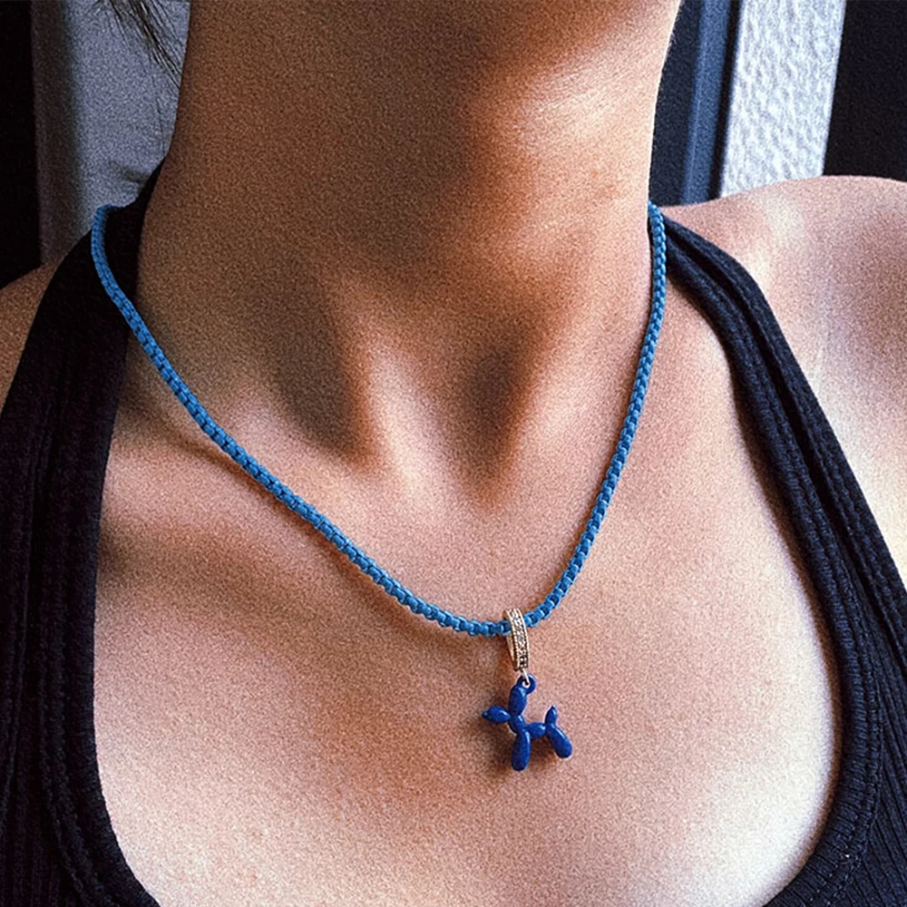 Candy Color Balloon Dog Enameled Choker Necklace For Women Lovely Puppy Box Chain Necklace DIY Pendants Hip Hop Couple Jewelry
Candy Color Balloon Dog Enameled Choker Necklace For Women Lovely Puppy Box Chain Necklace DIY Pendants Hip Hop Couple Jewelry
