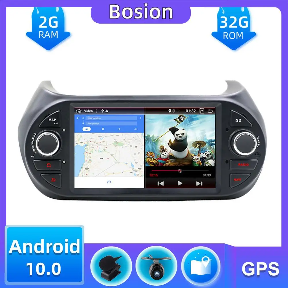 Фото Автомобильный мультимедийный плеер для Fiat Fiorino/Qubo/Citroen Nemo/Peugeot Bipper Android 10 0 с