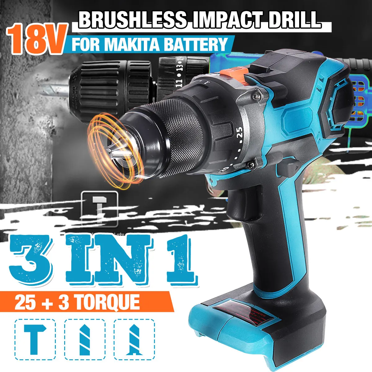 18V 21V 450Nm Brushless Electric Drill Screwdriver for Makita Battery 13mm Cordless Impact Drill DIY Power Tool with LED Light
18V 21V 450Nm Brushless Electric Drill Screwdriver for Makita Battery 13mm Cordless Impact Drill DIY Power Tool with LED Light