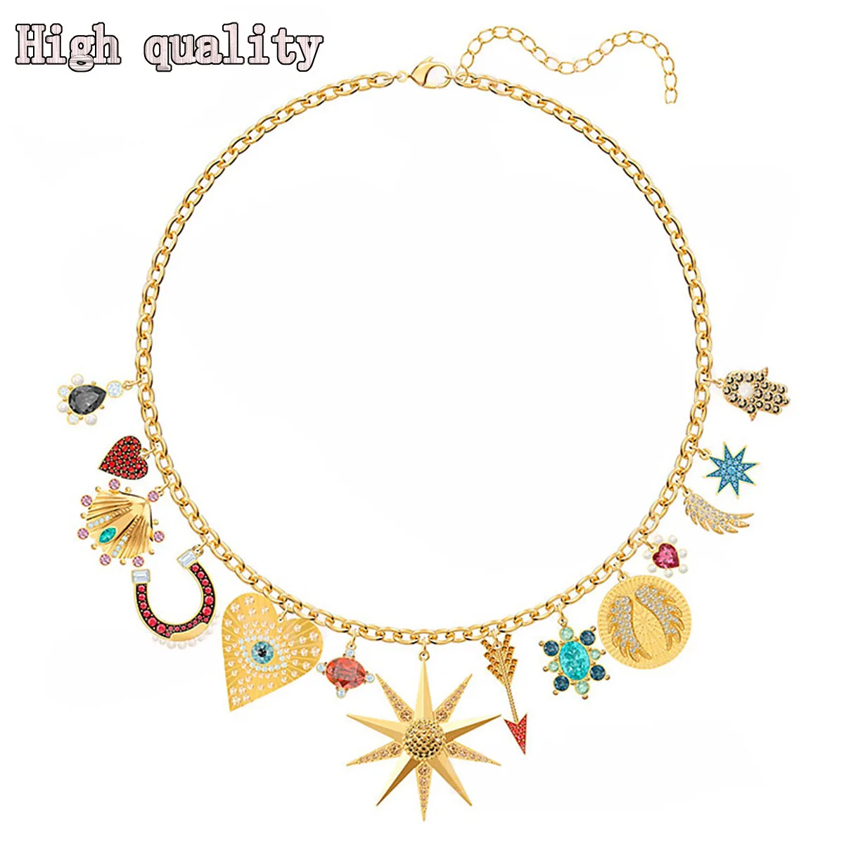 Fashion Jewelry High Quality SWA1:1 Charm Mysterious Golden Luxury Enchanting Magic Eye Series Heart Crystal Ladies Necklace
Fashion Jewelry High Quality SWA1:1 Charm Mysterious Golden Luxury Enchanting Magic Eye Series Heart Crystal Ladies Necklace