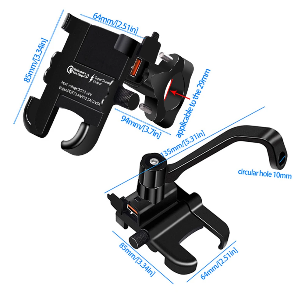 1PC Bicycle Mount Phone Holder QC3.0 Fast Charging Phone Holder Cradle Stand Aluminum Alloy Universal Clamp for Bike Motorcycle
1PC Bicycle Mount Phone Holder QC3.0 Fast Charging Phone Holder Cradle Stand Aluminum Alloy Universal Clamp for Bike Motorcycle