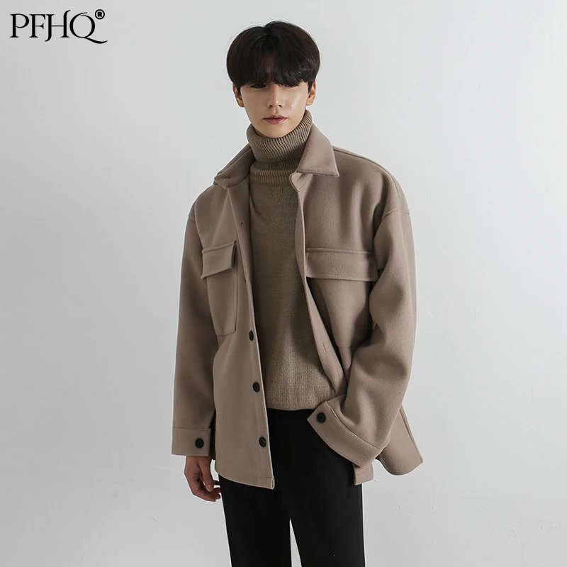 PFHQ Spring Autumn Work Wear Woolen Jacket Men's Korean Fashion Thickened Short Woolen Coat For Men 2021 High Quality 21D5151
PFHQ Spring Autumn Work Wear Woolen Jacket Men's Korean Fashion Thickened Short Woolen Coat For Men 2021 High Quality 21D5151