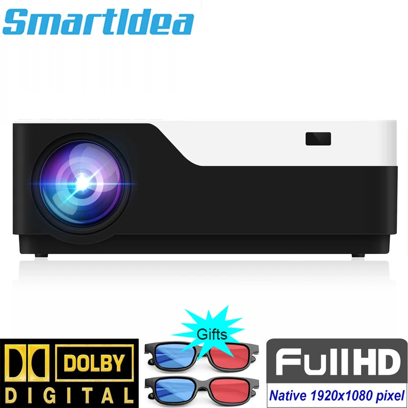 Проектор SmartIdea FULL HD 1080 P 1920x1080 пикселей led 5500 лм домашний кинотеатр видеоигры HD-вход