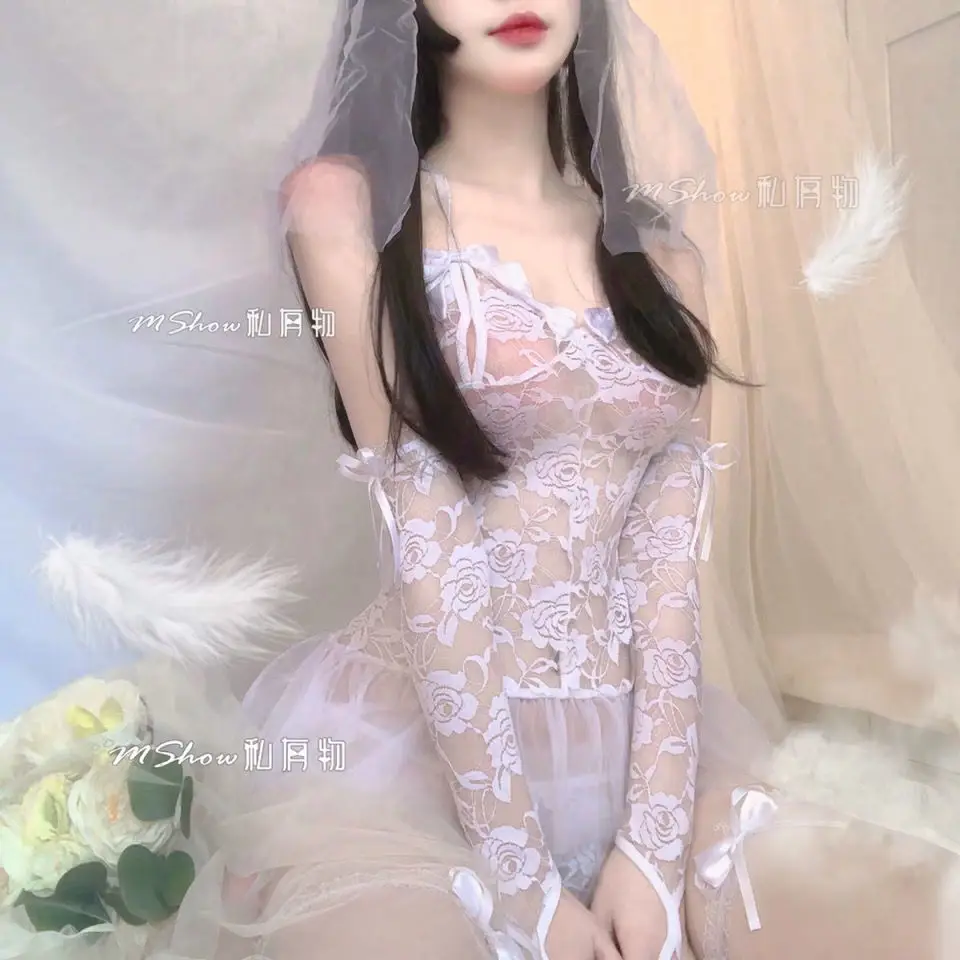 Sexy Cosplay Lingerie Bride Wedding Dress Lace Sleepwear Erotic Uniform for Women Temptation Role Play Costumes Night Dress
Sexy Cosplay Lingerie Bride Wedding Dress Lace Sleepwear Erotic Uniform for Women Temptation Role Play Costumes Night Dress