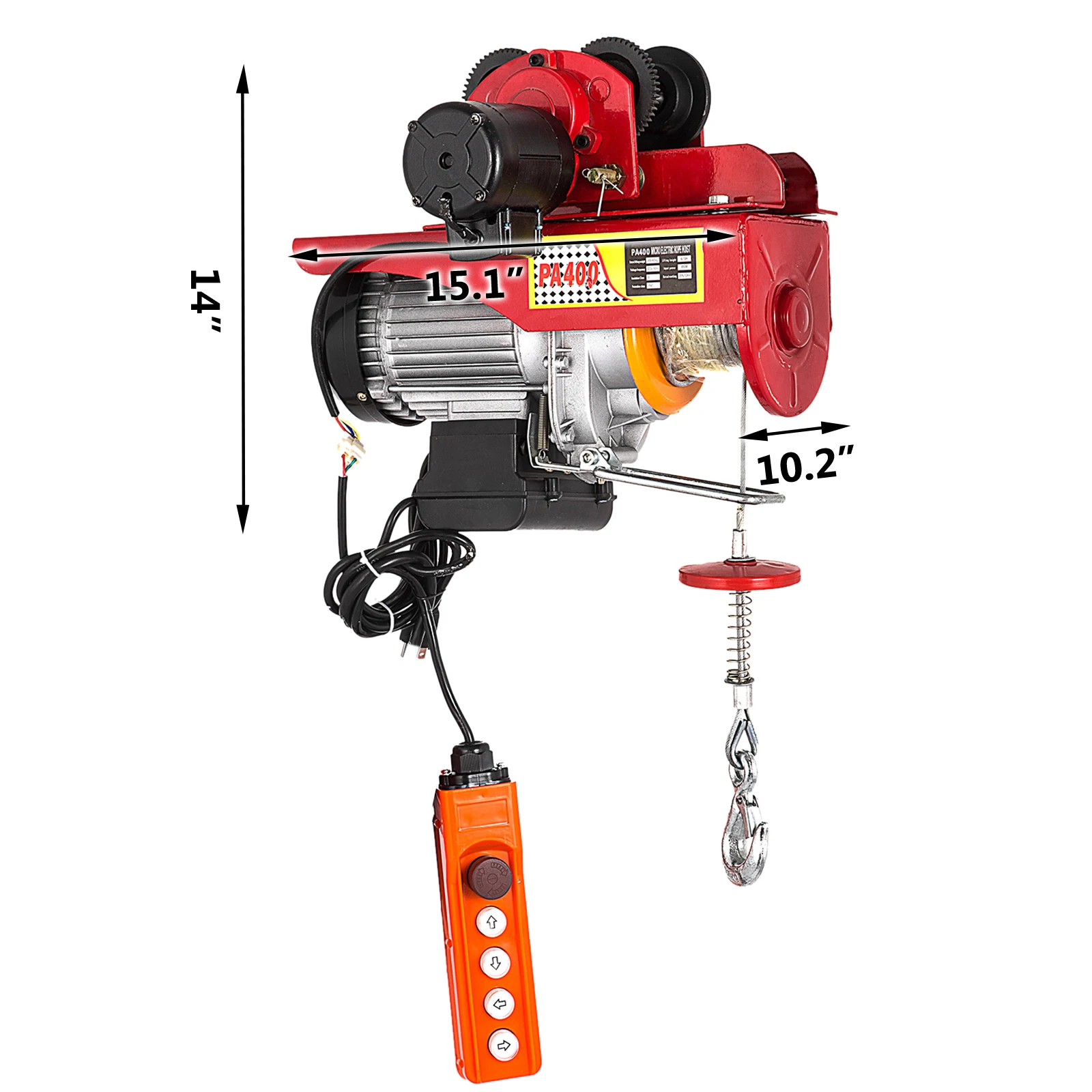

VEVOR 1000Kg Electric Hoist Crane with Trolley Remote Control Cable Lifting Wire Hanging Winch Workshop Portable Lifting Tool
