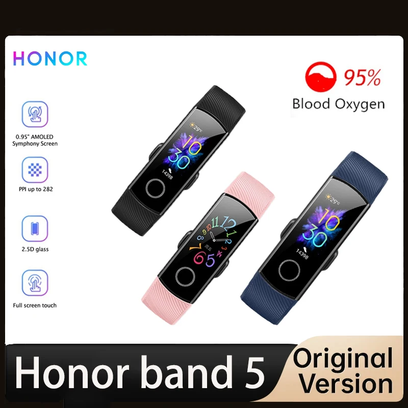 Оригинальный Смарт-браслет Huawei Honor Band 5 с датчиком насыщения крови кислородом, сенсорный экран 0,95 дюйма, обнаружение позы плавания, пульсоме...
Оригинальный Смарт-браслет Huawei Honor Band 5 с датчиком насыщения крови кислородом, сенсорный экран 0,95 дюйма, обнаружение позы плавания, пульсоме...