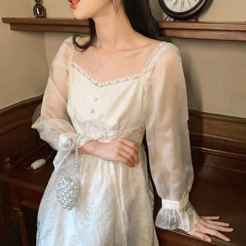 Long Sleeve Elegant Y2k Dress Women Party Korean Fashion Vintage Midi Dress Female 2021 Autumn Pure Color Dress Floral Design
Long Sleeve Elegant Y2k Dress Women Party Korean Fashion Vintage Midi Dress Female 2021 Autumn Pure Color Dress Floral Design