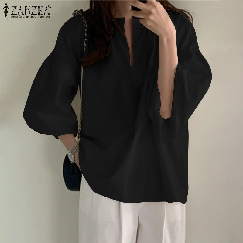 ZANZEA Autumn Women Elastic Cuff Blusas Oversize Shirt Tops V-Neck Chemise Leisure Casual Stylish Solid Officewear Blouse Femme
ZANZEA Autumn Women Elastic Cuff Blusas Oversize Shirt Tops V-Neck Chemise Leisure Casual Stylish Solid Officewear Blouse Femme