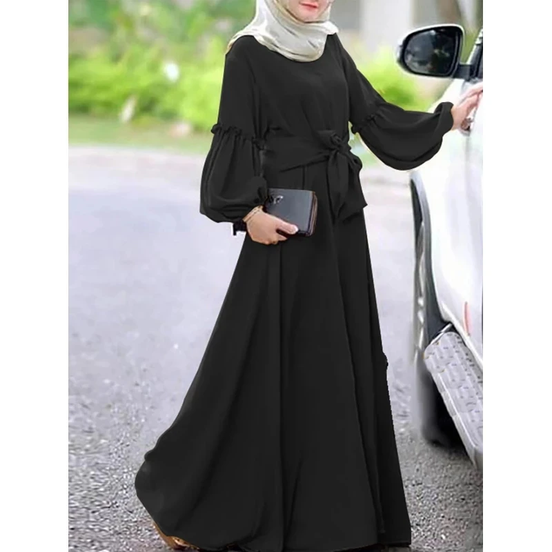 Muslim Women Dress Abaya Dubai Solid Color Long Sleeve Ruffles Maxi Long Sundress Robe Femme Lace Up Islamic Kaftan Hijab Dress
Muslim Women Dress Abaya Dubai Solid Color Long Sleeve Ruffles Maxi Long Sundress Robe Femme Lace Up Islamic Kaftan Hijab Dress