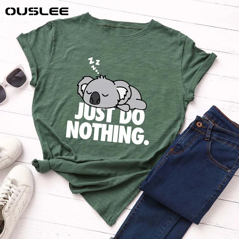 Ouslee Women 100% Cotton T shirt Short Sleeve Plus Size S-5XL Oversize Lazy Sleep Koala Print Casual T-shirt O Neck Lady Tee Top
Ouslee Women 100% Cotton T shirt Short Sleeve Plus Size S-5XL Oversize Lazy Sleep Koala Print Casual T-shirt O Neck Lady Tee Top