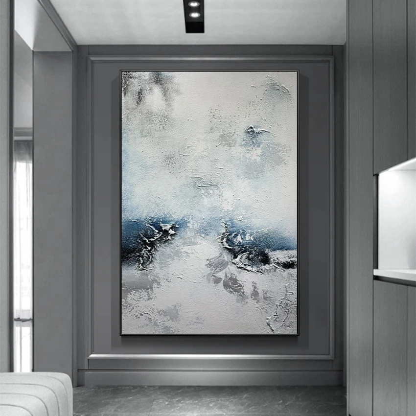 Modern Simple Handmade Abstract Painting In Blue Texture On Canvas New Arrival Wall Art For Living Room Unframe Artwork Painting
Modern Simple Handmade Abstract Painting In Blue Texture On Canvas New Arrival Wall Art For Living Room Unframe Artwork Painting