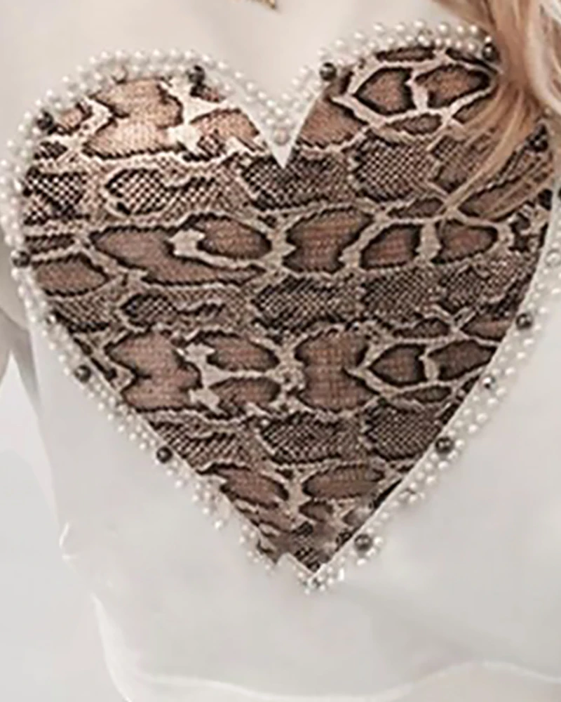 Heart Pattern Snakeskin Print Round Neck Casual Sweatshirt T-Shirt Women Long Sleeve O-neck Casual Tops Tees
Heart Pattern Snakeskin Print Round Neck Casual Sweatshirt T-Shirt Women Long Sleeve O-neck Casual Tops Tees