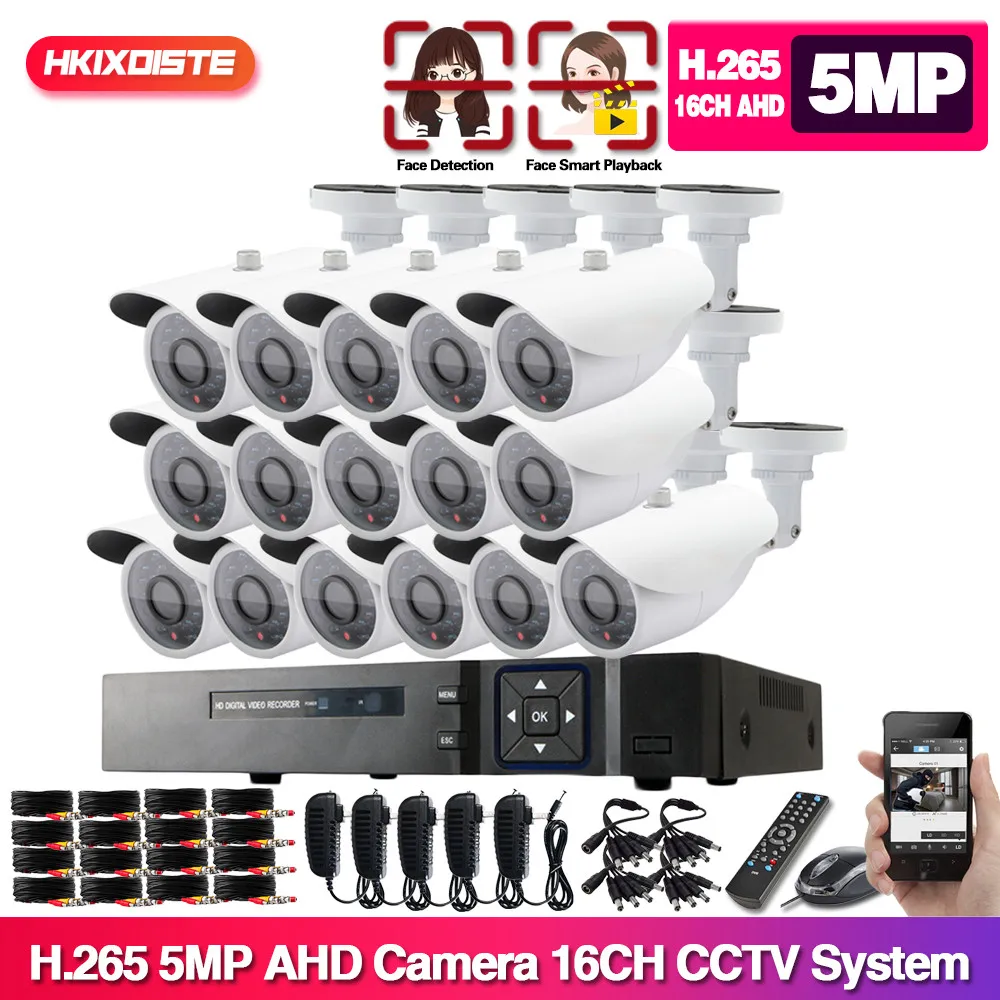 H.265 AHD CCTV Camera Security Camera Kit 16 Channel DVR Kit 5MP Outdoor Waterproof Bullet Video Surveillance Camera System Set
H.265 AHD CCTV Camera Security Camera Kit 16 Channel DVR Kit 5MP Outdoor Waterproof Bullet Video Surveillance Camera System Set
