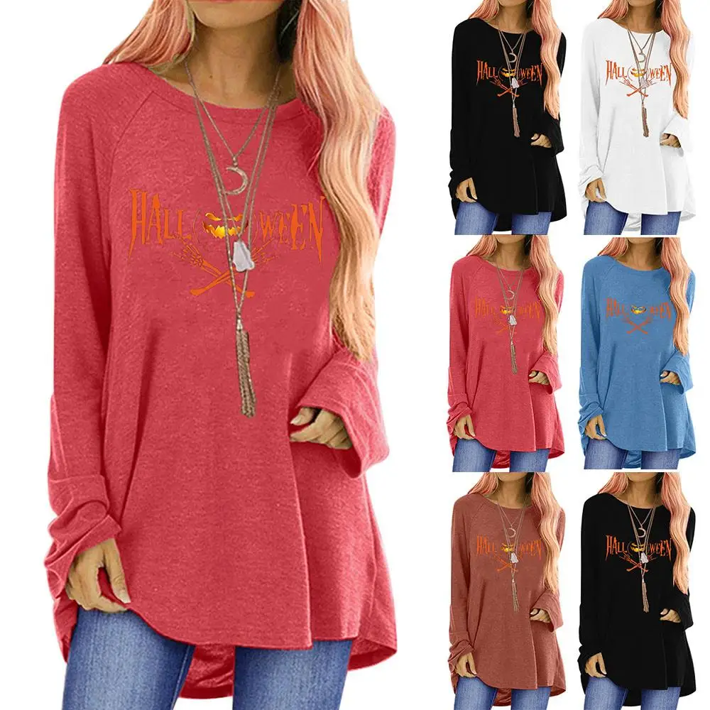 Plus Size Womens Halloween Letter Printed Blouse Long Sleeve Crew Neck T-shirt Casual Tops
Plus Size Womens Halloween Letter Printed Blouse Long Sleeve Crew Neck T-shirt Casual Tops