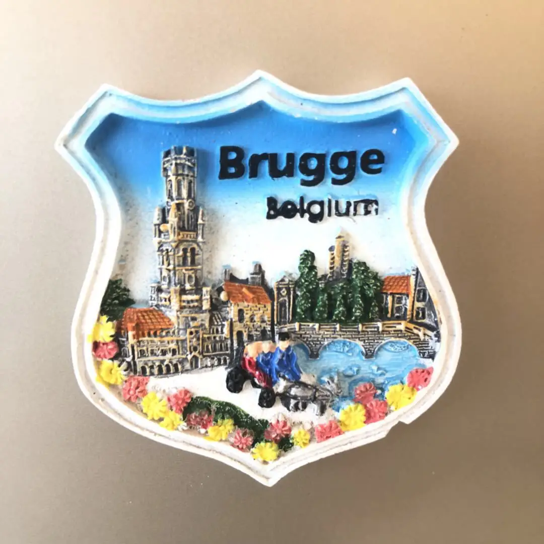 3D магниты на холодильник из смолы Brugge Бельгия туристический сувенир Венгрия Kapok