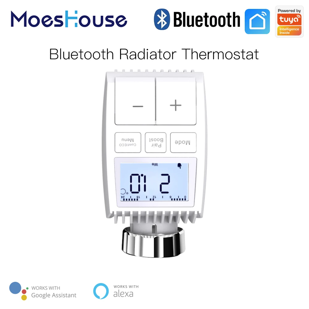 Фото Bluetooth-термостат Tuya с регулятором температуры и голосовым управлением - купить по