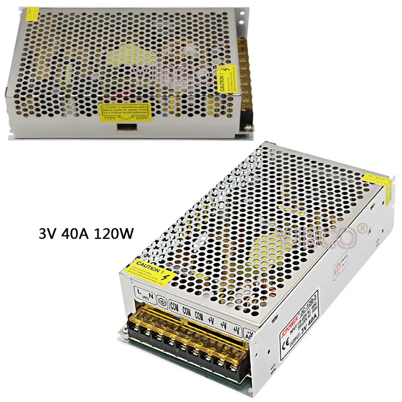 DC3V Regulated Switching Power Supply 10A/20A/25A/40A 180W Swich Driver Transformer AC110V 220V to DC 3v For LED Strip Light CNC 
DC3V Regulated Switching Power Supply 10A/20A/25A/40A 180W Swich Driver Transformer AC110V 220V to DC 3v For LED Strip Light CNC