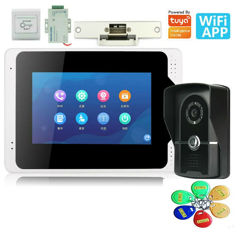 

Tuya APP Wifi Video Intercom System 7''Screen Doorphone Record System Night Vision RFID Unlock Doorbell Camera Remote Unlock