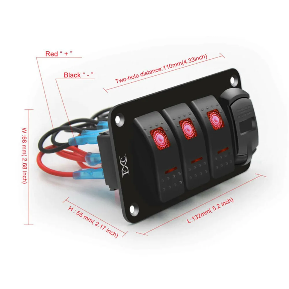Accessory Switch Panel Toggle Auto With USB Double Lights Water-Resistant Enclosed Rocker Switch
Accessory Switch Panel Toggle Auto With USB Double Lights Water-Resistant Enclosed Rocker Switch