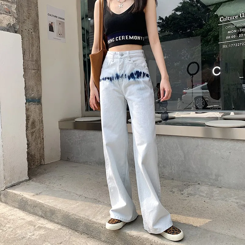 GUUZYUVIZ White Full Length Tie-dye Jeans High Waist Wide Leg Pants Denim Loose Plus Size Casual Korean Pantalones De Mujer Jean
GUUZYUVIZ White Full Length Tie-dye Jeans High Waist Wide Leg Pants Denim Loose Plus Size Casual Korean Pantalones De Mujer Jean