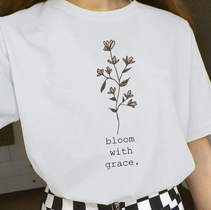 kuakuayu HJN Bloom with Grace Shirt Funny Graphic Women Fashion Tumblr Aesthetic Camiseta Rosa Feminina Christian Slogan
kuakuayu HJN Bloom with Grace Shirt Funny Graphic Women Fashion Tumblr Aesthetic Camiseta Rosa Feminina Christian Slogan