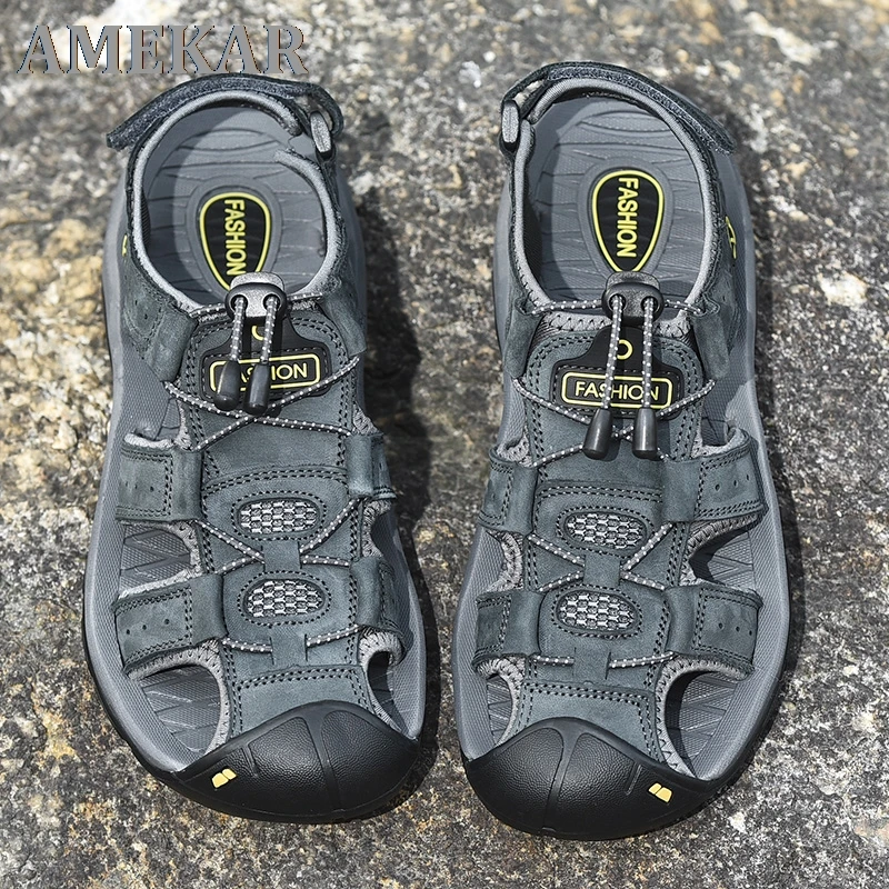 Genuine Leather Men Shoes Summer New Large Size Men's Sandals Men Sandals Fashion Sandals Slippers Big Size 38-47
Genuine Leather Men Shoes Summer New Large Size Men's Sandals Men Sandals Fashion Sandals Slippers Big Size 38-47