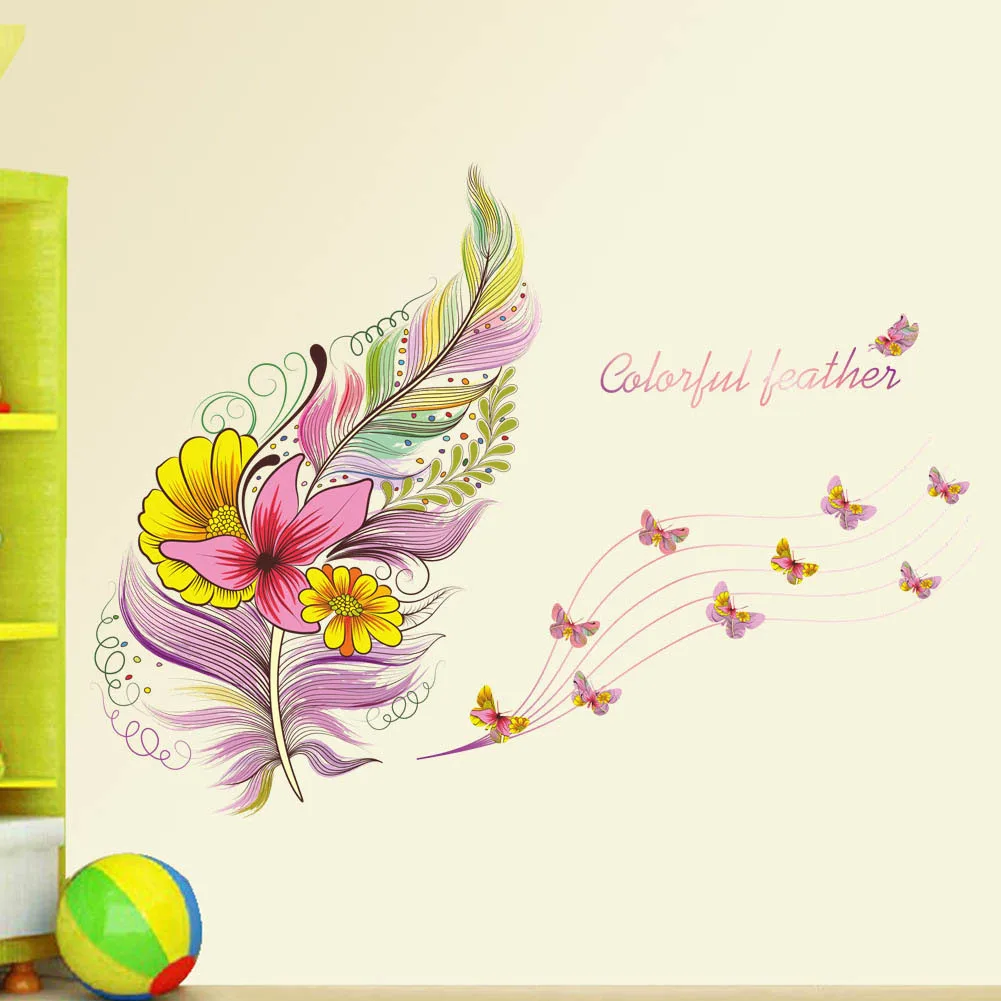 Colorful 3D Vivid Feather Flowers Butterfly Birds Wall Stickers For Kids Room PVC Self-adhesive Art Mural Refrigerator Wallpaper
Colorful 3D Vivid Feather Flowers Butterfly Birds Wall Stickers For Kids Room PVC Self-adhesive Art Mural Refrigerator Wallpaper