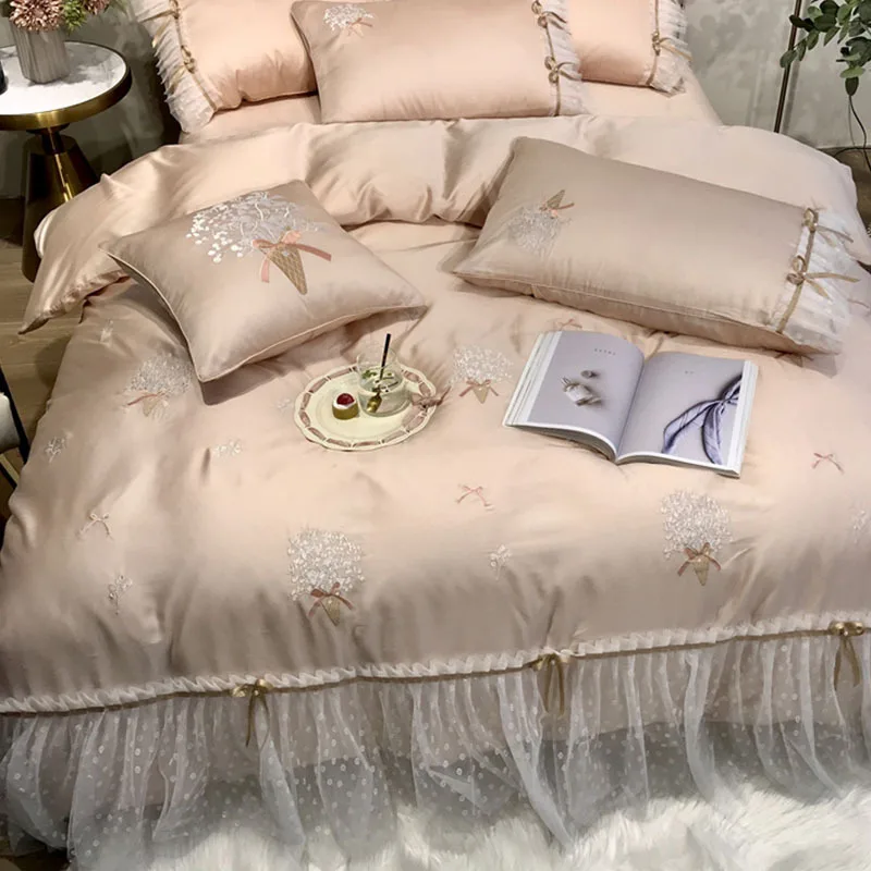 Кружевное постельное белье в европейском стиле с вышивкой цветами принцессы ветер Тенсел для девочек 4 шт. Гладкий дышащий и блестящий комп...
Кружевное постельное белье в европейском стиле с вышивкой цветами принцессы ветер Тенсел для девочек 4 шт. Гладкий дышащий и блестящий комп...