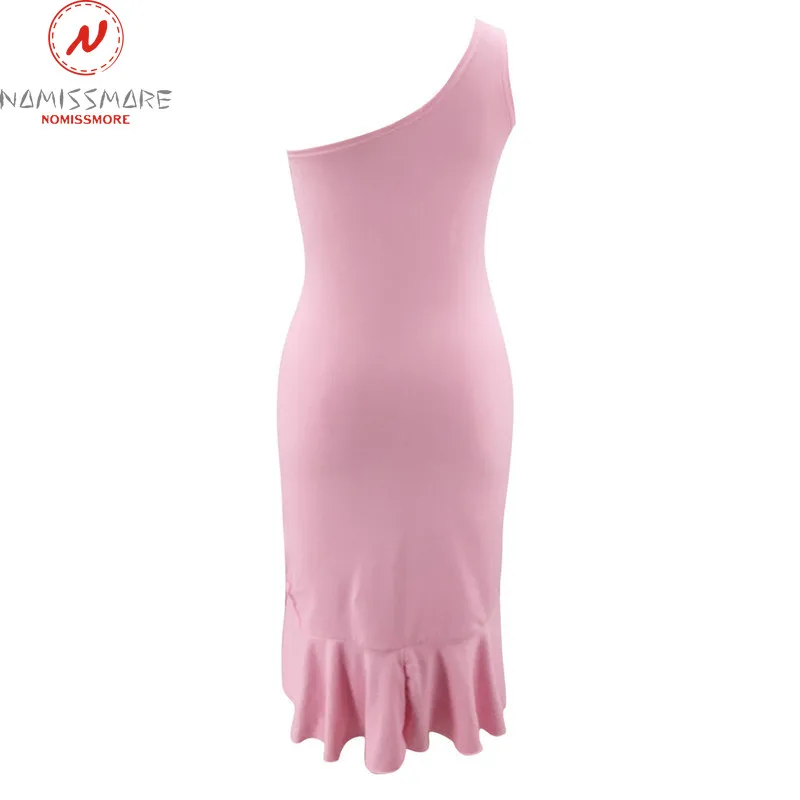 Sexy Women Summer Solid Pencil Dress for Party Irregular Tangle Up Design Ruffles Decor One Shoulder Sleeveless Slim Hips Dress
Sexy Women Summer Solid Pencil Dress for Party Irregular Tangle Up Design Ruffles Decor One Shoulder Sleeveless Slim Hips Dress