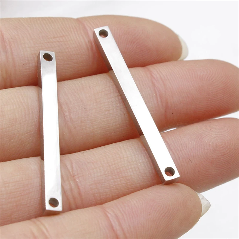 5Pcs/lot Double Hole Stainless Steel Transverse Rectangle Bar Charms for Jewelry Making Handmade Stick Accessories
5Pcs/lot Double Hole Stainless Steel Transverse Rectangle Bar Charms for Jewelry Making Handmade Stick Accessories