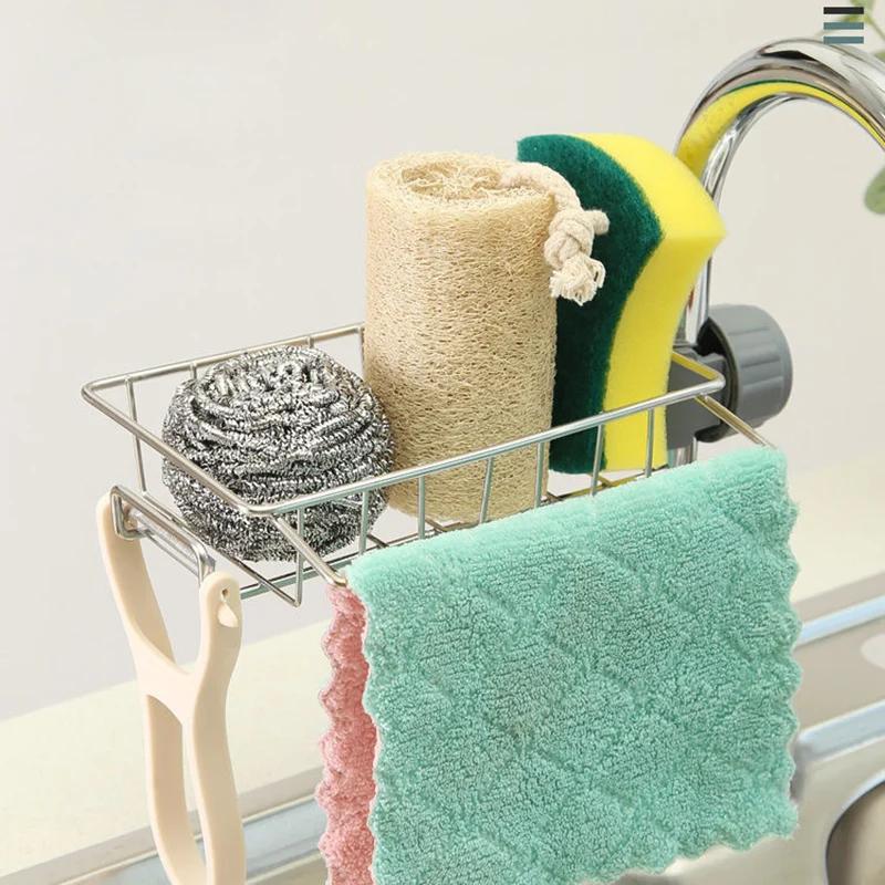 Kitchen supplies stainless steel faucet rack sink storage drain basket storage shelf towel rack household artifact
Kitchen supplies stainless steel faucet rack sink storage drain basket storage shelf towel rack household artifact