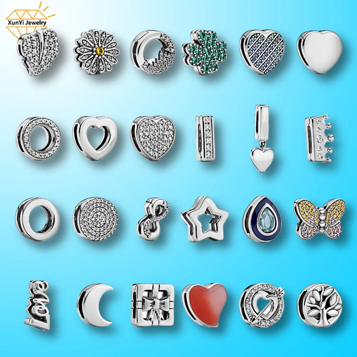 S925 Sterling Silver Four-leaf Clover Daisy Beaded Loose Bead Bracelet Charm Jewelry Accessories
S925 Sterling Silver Four-leaf Clover Daisy Beaded Loose Bead Bracelet Charm Jewelry Accessories