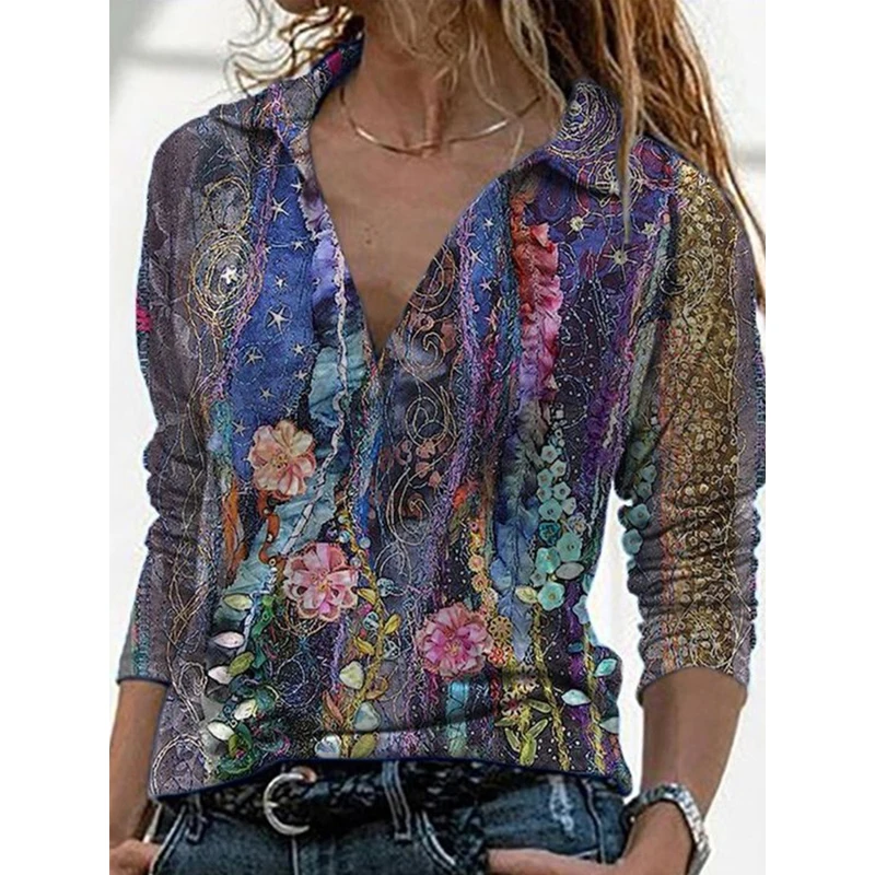 Fashion Top Vintage Long Sleeve Shirt and Blouse Plus Size Womens Tops Elegant Loose Tee Landscape Print Shirts Casual Blouses
Fashion Top Vintage Long Sleeve Shirt and Blouse Plus Size Womens Tops Elegant Loose Tee Landscape Print Shirts Casual Blouses