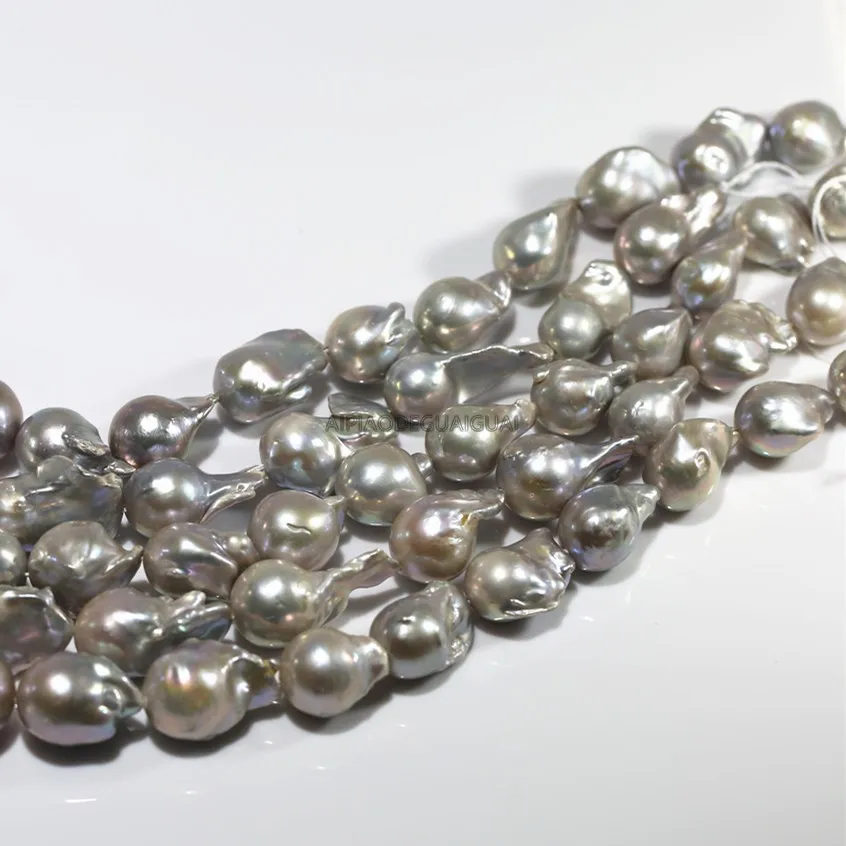 APDGG 15x21-19x 29mm AA+ Baroque nulceated silver grey gray pearl strands loose beads women lady jewelry DIY
APDGG 15x21-19x 29mm AA+ Baroque nulceated silver grey gray pearl strands loose beads women lady jewelry DIY