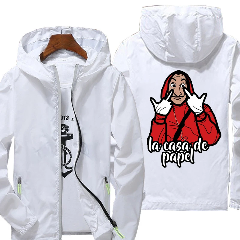 La Casa De Papel pattern Men anime Jackets Windbreaker Jacket Reflective zipper thin hoodie jacket waterproof Outdoors
La Casa De Papel pattern Men anime Jackets Windbreaker Jacket Reflective zipper thin hoodie jacket waterproof Outdoors