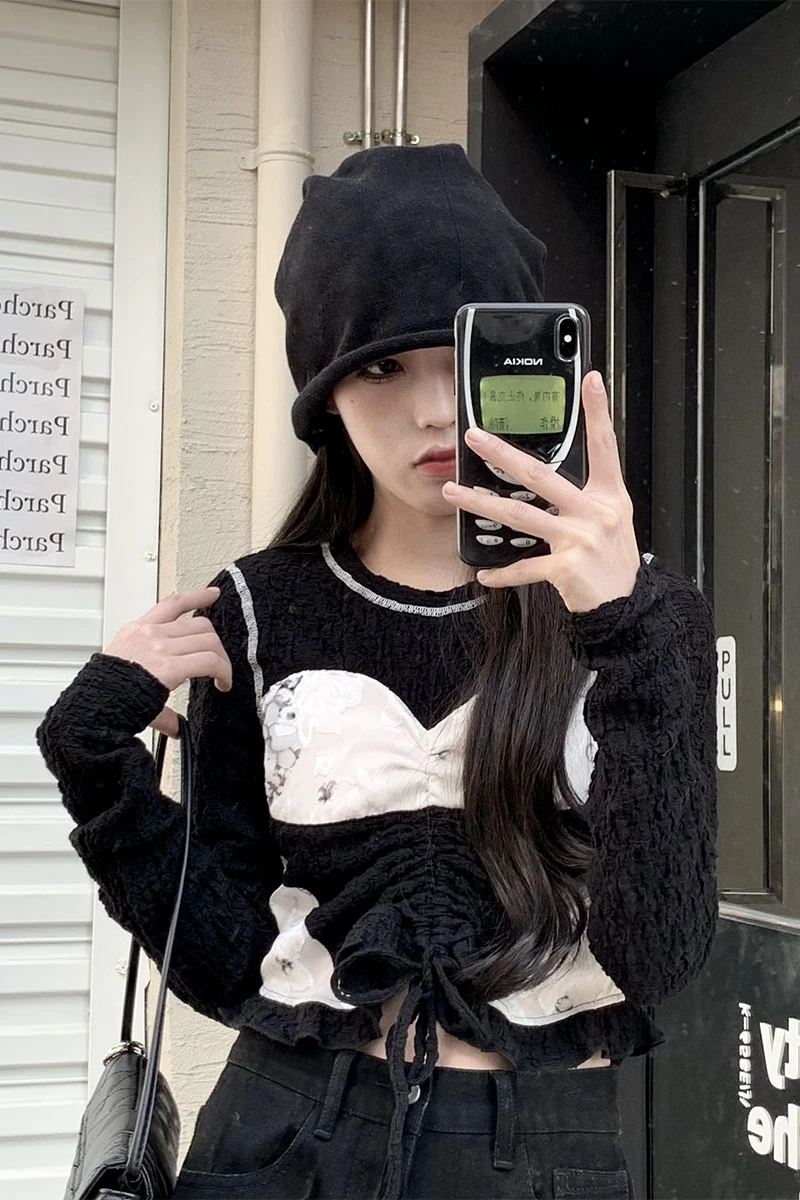 Hot Girl Chiffon Shirt Women's Short 2021 Early Spring New Korean Drawstring Top Design T-shirt Trend
Hot Girl Chiffon Shirt Women's Short 2021 Early Spring New Korean Drawstring Top Design T-shirt Trend