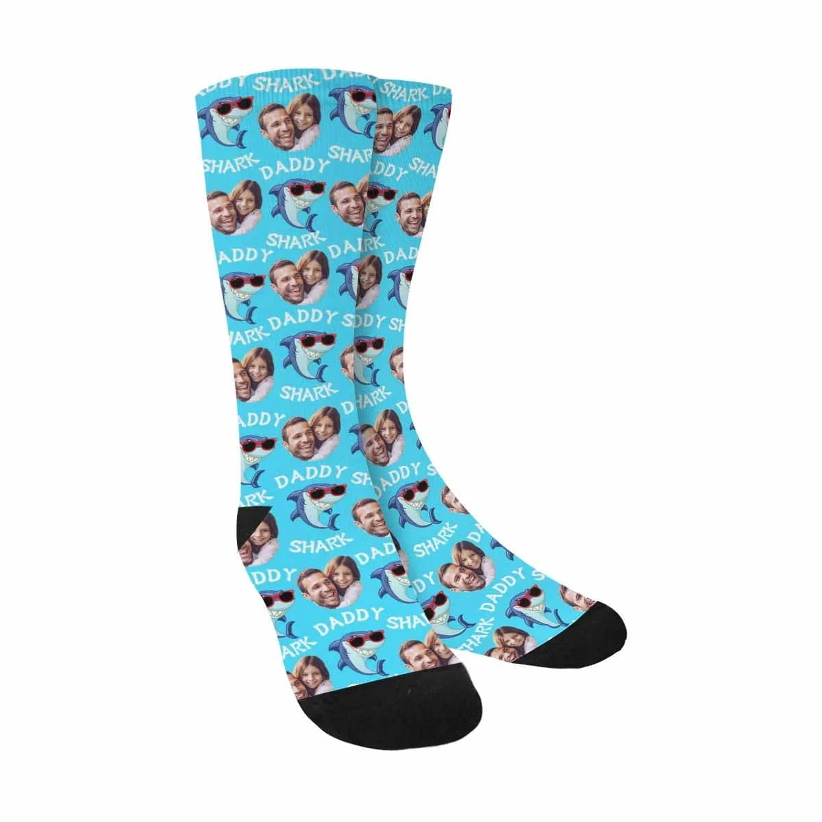 Custom Photo Shark Daddy Sublimated Crew Socks 
Custom Photo Shark Daddy Sublimated Crew Socks