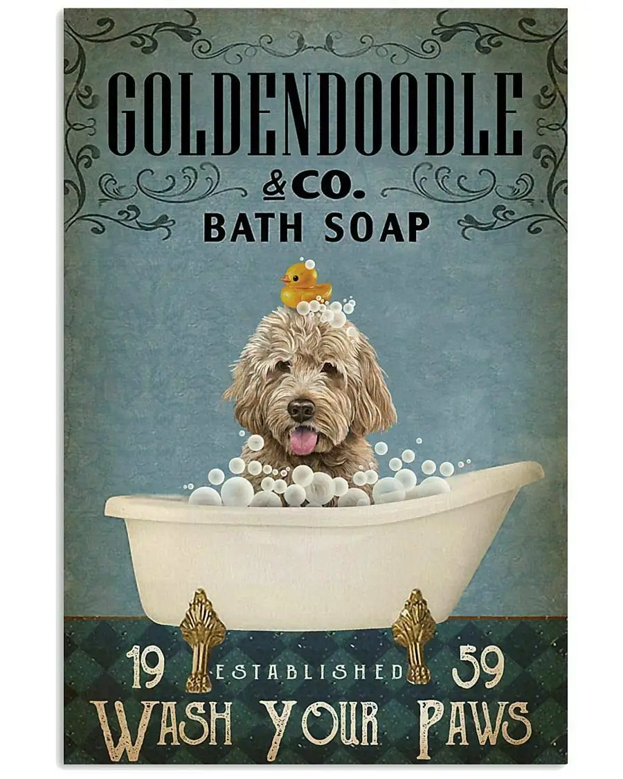 Vintage Bath Soap Goldendoodle Poster Great Gift for Dog Lover Wall Art Decoration Metal Plaque Poster Metal Sign
Vintage Bath Soap Goldendoodle Poster Great Gift for Dog Lover Wall Art Decoration Metal Plaque Poster Metal Sign